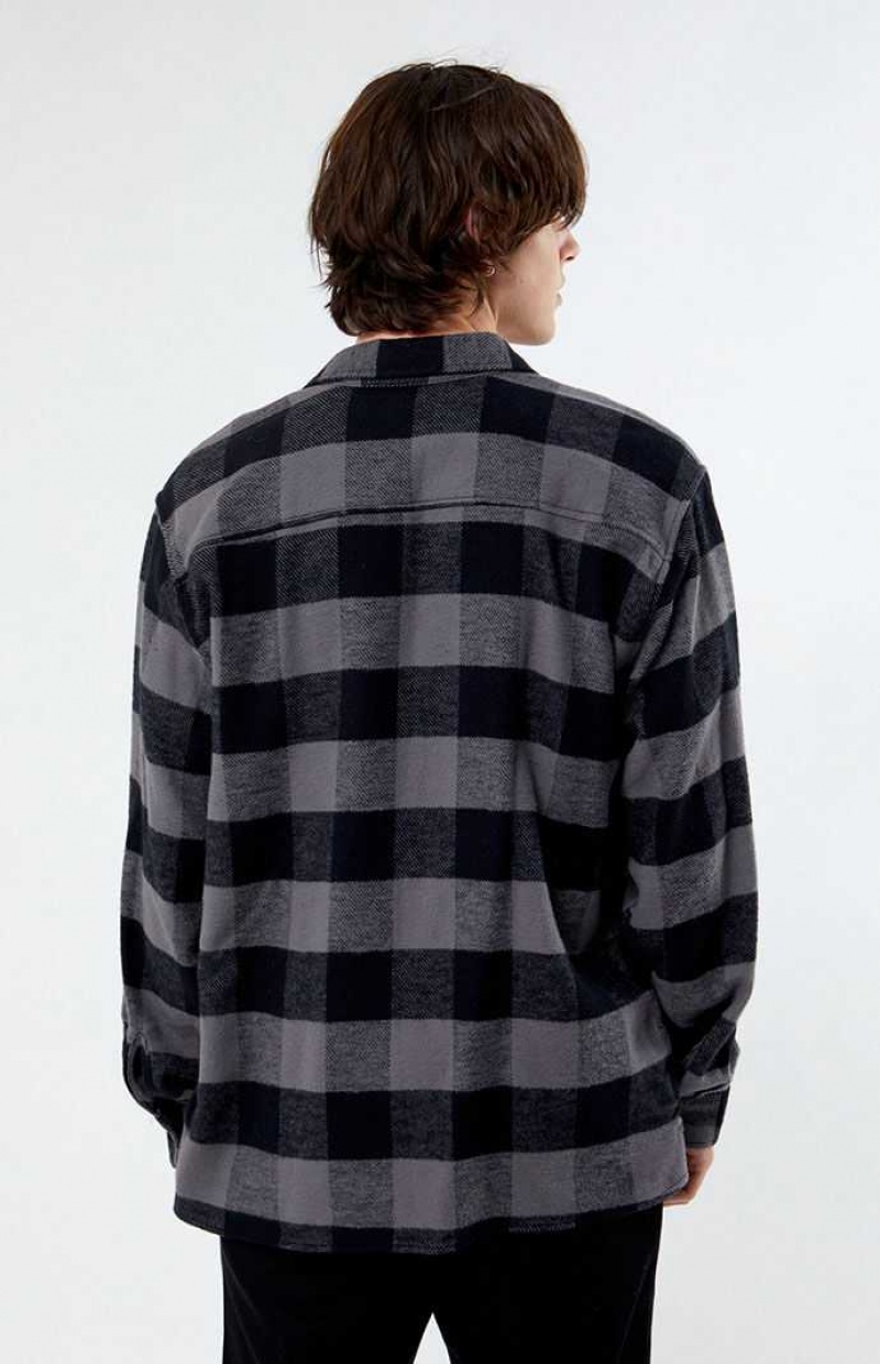 Camisas PacSun Buffalo Plaid Classic Button Down Hombre Negras | LKDGN8503