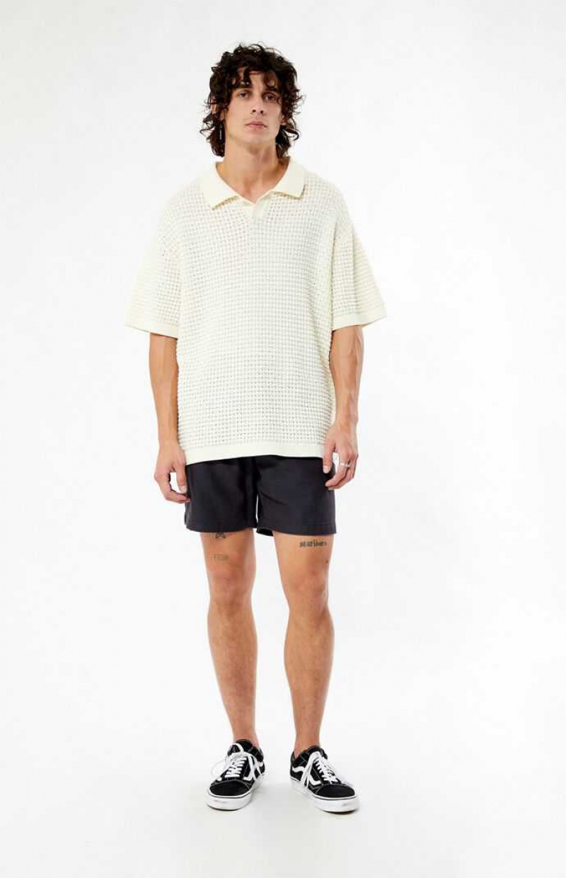 Camisas PacSun Open Knit Polo Hombre Creme | DTFRZ6049