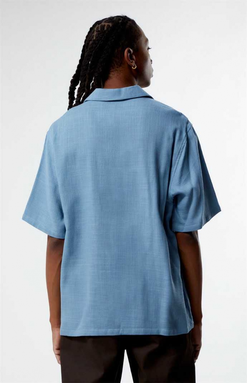 Camisas PacSun Provincial Blue Oversized Camp Hombre Azules | YQLVW7653