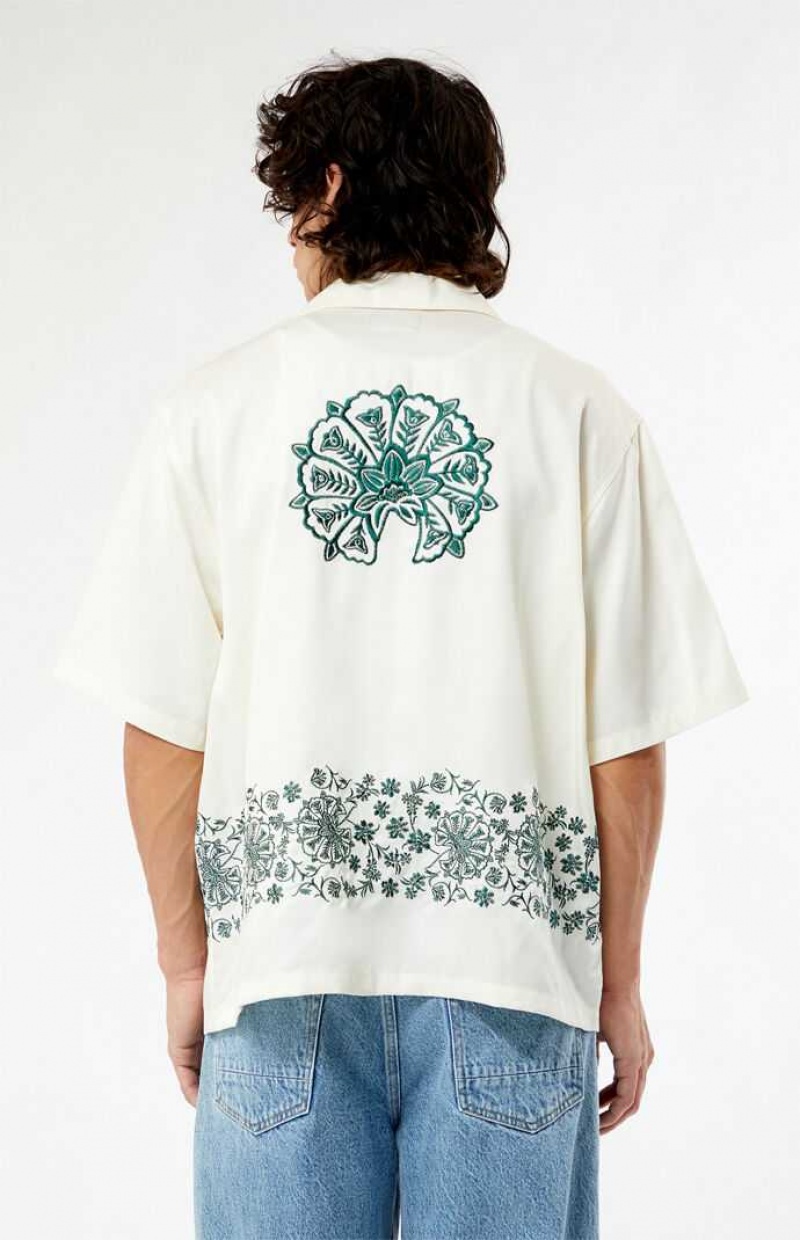 Camisas PacSun Remi Oversized Camp Hombre Creme | ORGLN9841