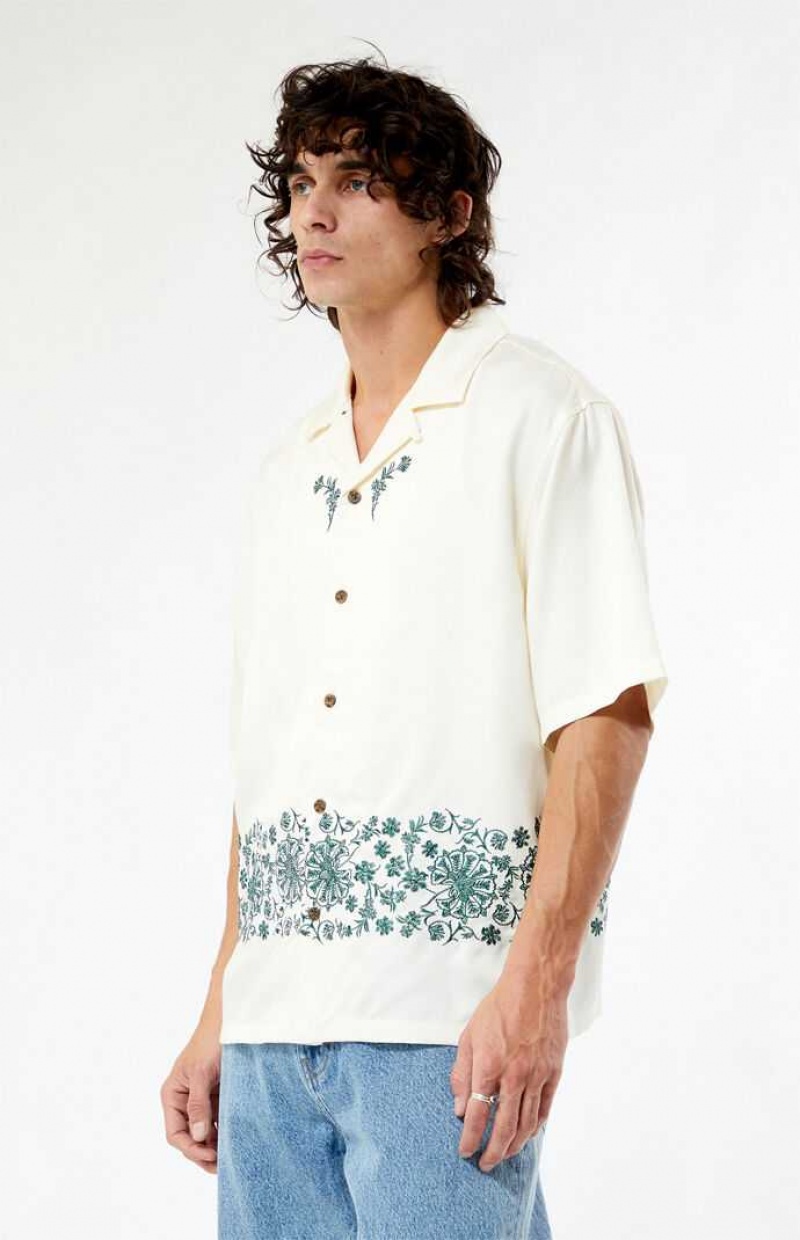 Camisas PacSun Remi Oversized Camp Hombre Creme | ORGLN9841