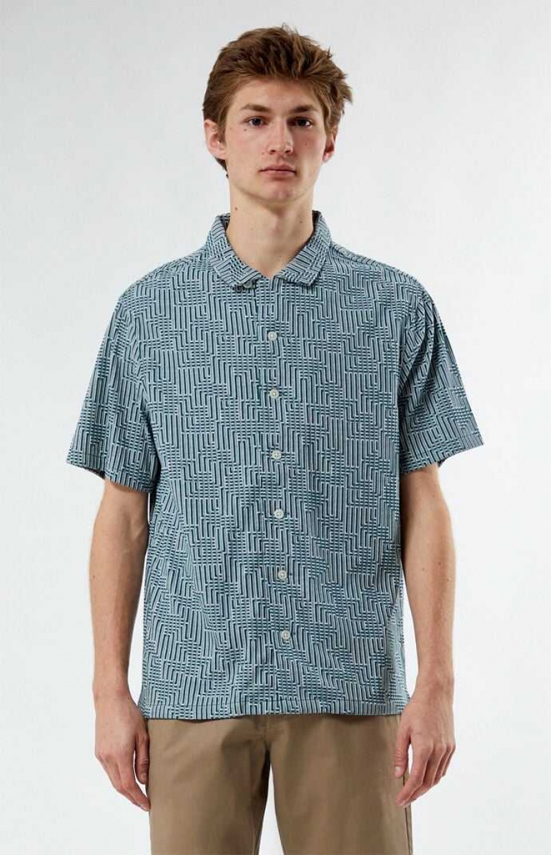 Camisas PacSun Santiago Green Camp Hombre Verde | TLHOF5827