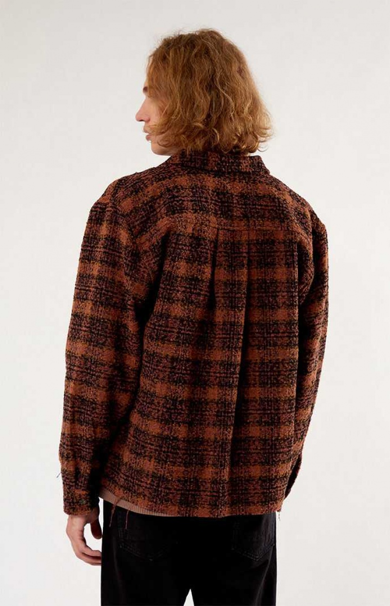 Camisas PacSun Wooly Shadow Plaid Classic Hombre MINK | CSNJP3586