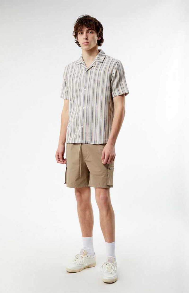 Camisas PacSun Woven A Rayas Camp Hombre Multicolor | RUAYF5948