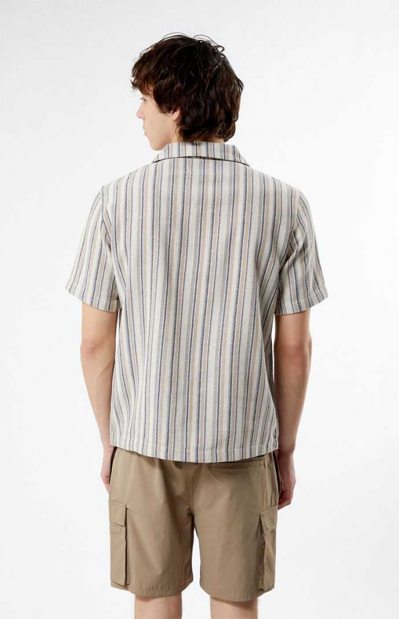 Camisas PacSun Woven A Rayas Camp Hombre Multicolor | RUAYF5948