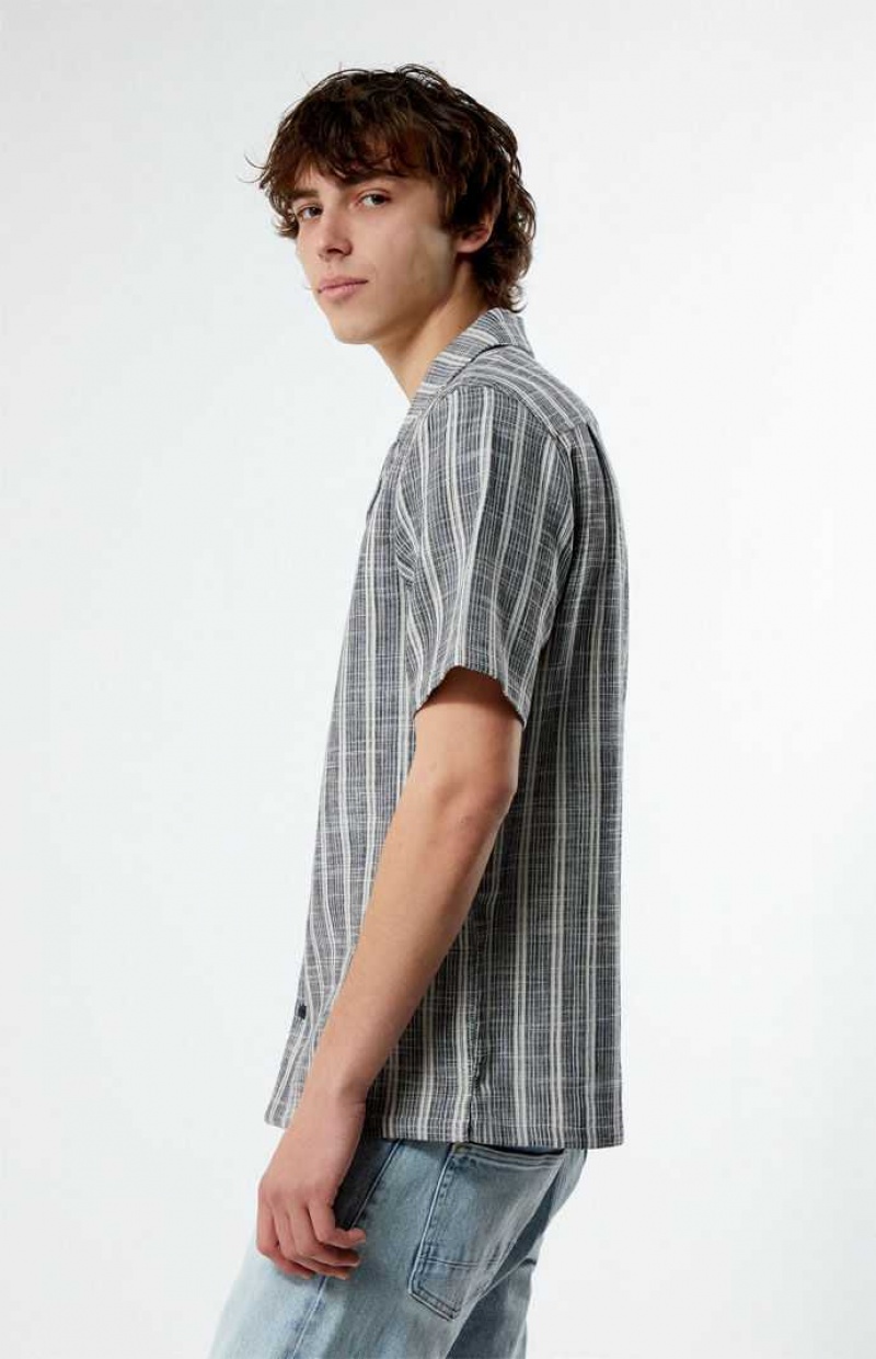 Camisas PacSun Woven Camp Hombre Negras Blancas | LZXES7189