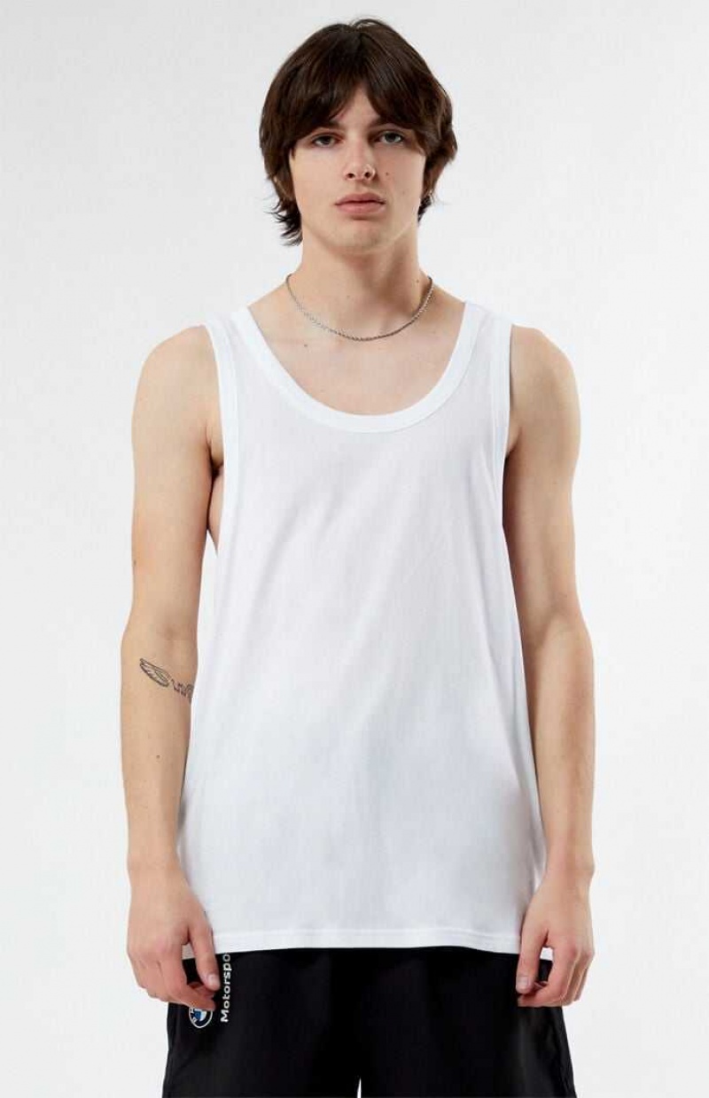 Camiseta sin Manga PacSun PS Basics Eco Sage Hombre Blancas | AZIRC5710