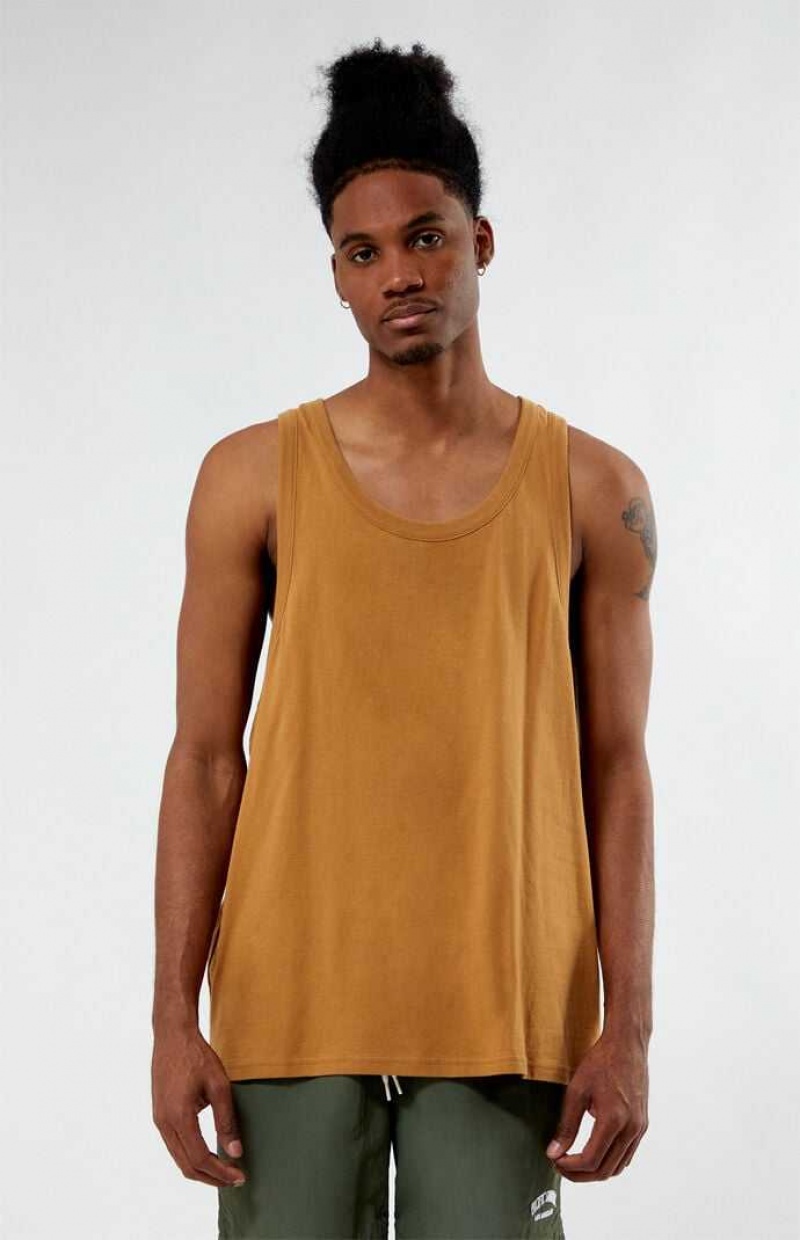 Camiseta sin Manga PacSun PS Basics Eco Brown Hombre Marrones | WXHAP8947