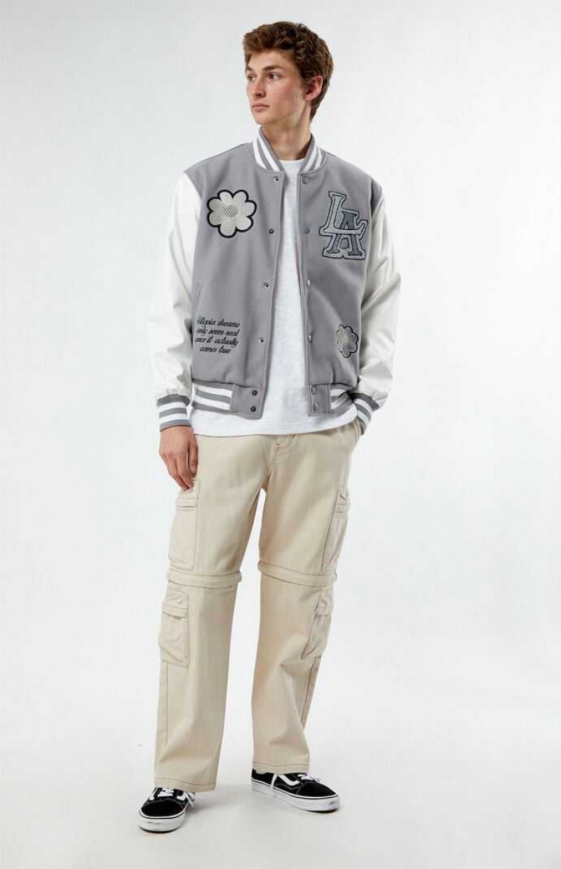 Chaquetas PacSun Afterworld Varsity Hombre Gris | VSCBR3579