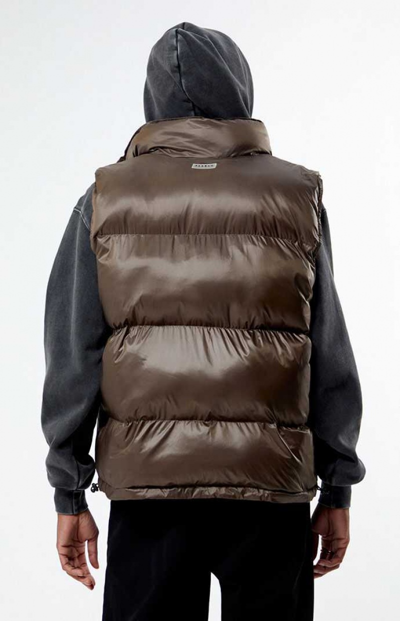 Chaquetas PacSun Brown Puffer Hombre Marrones | UOXJB7142