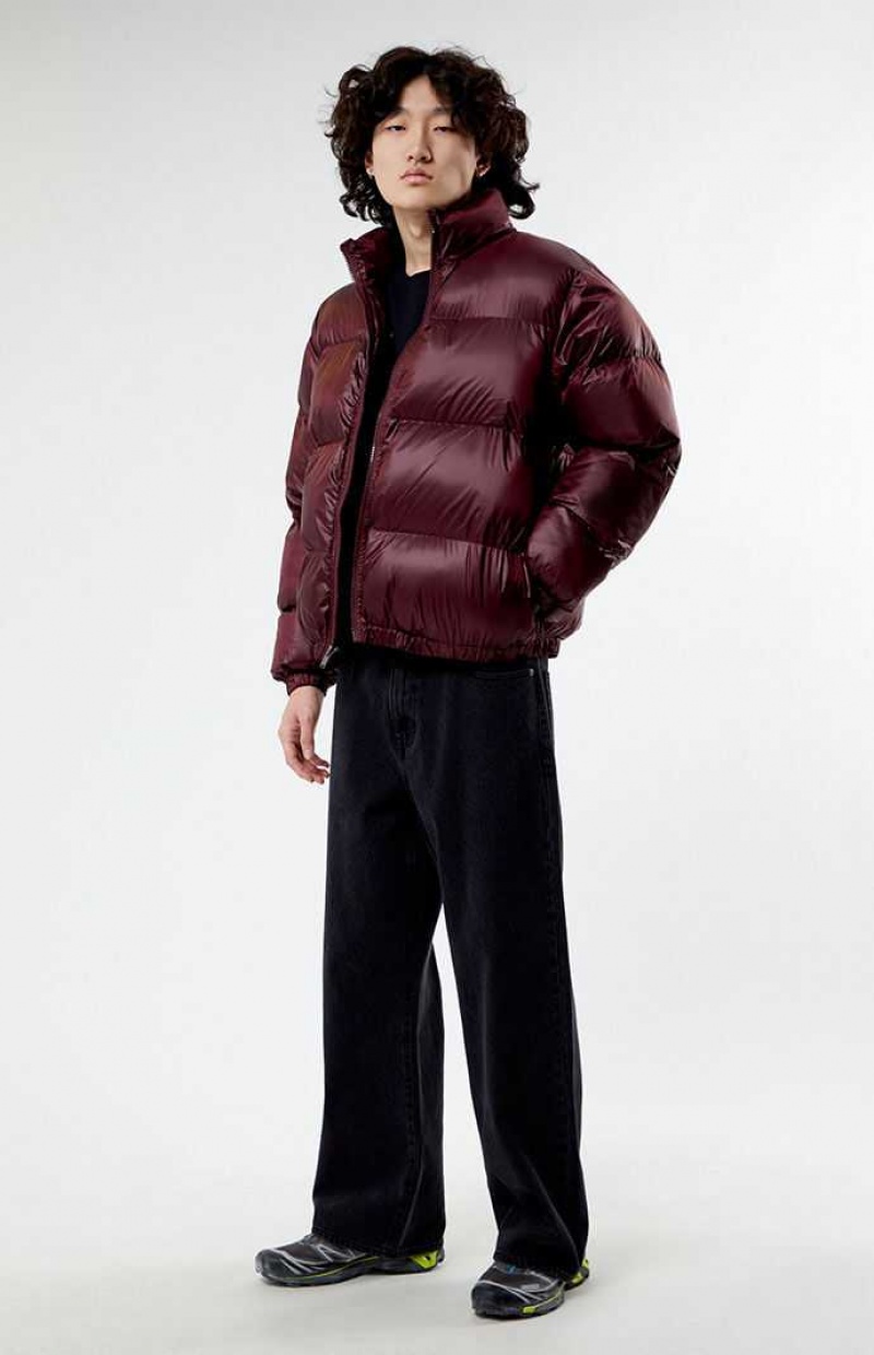 Chaquetas PacSun Burgundy Puffer Hombre Burdeos | IEROY7048