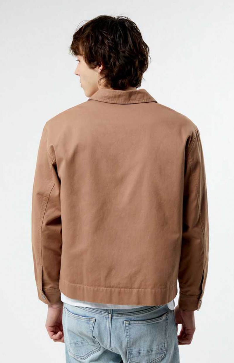 Chaquetas PacSun Embroidery Hombre Marrones | TYWRP1962