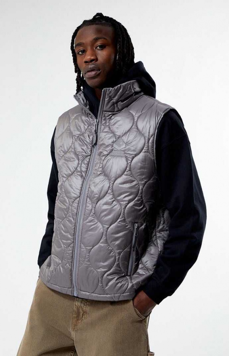 Chaquetas PacSun Gray Acolchado Hombre Gris | BIRAG5421