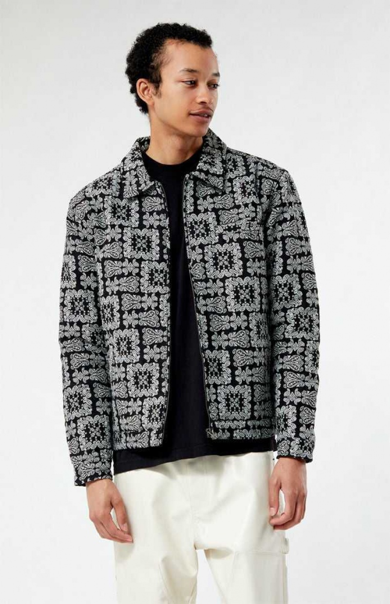 Chaquetas PacSun Jacquard Hombre Negras | VXTYM4520