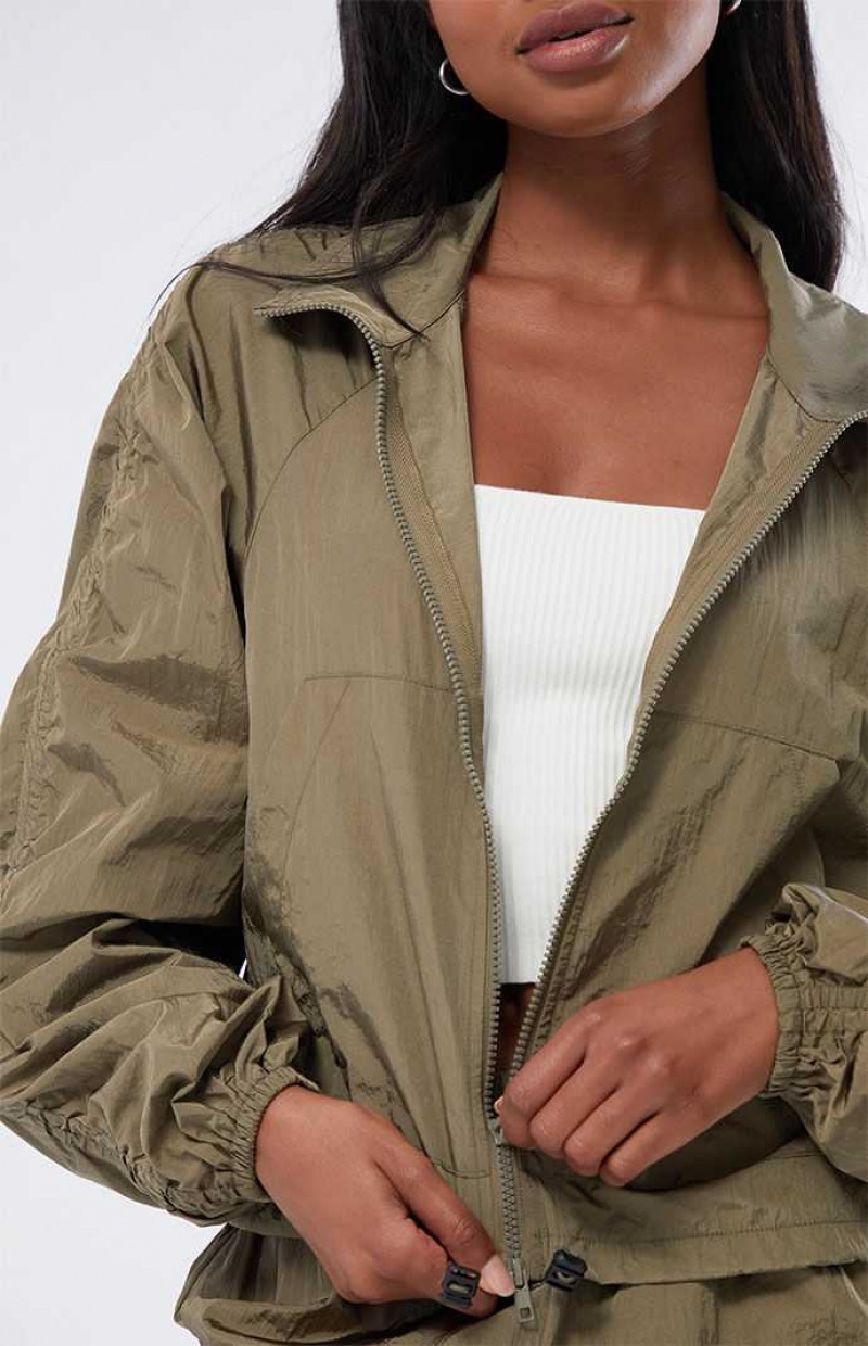 Chaquetas PacSun Ligeros Ruched Mujer Verde | DOHKZ1463