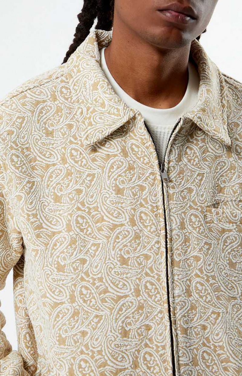 Chaquetas PacSun Luxe Jacquard Gas Hombre Creme | DCAFY2094