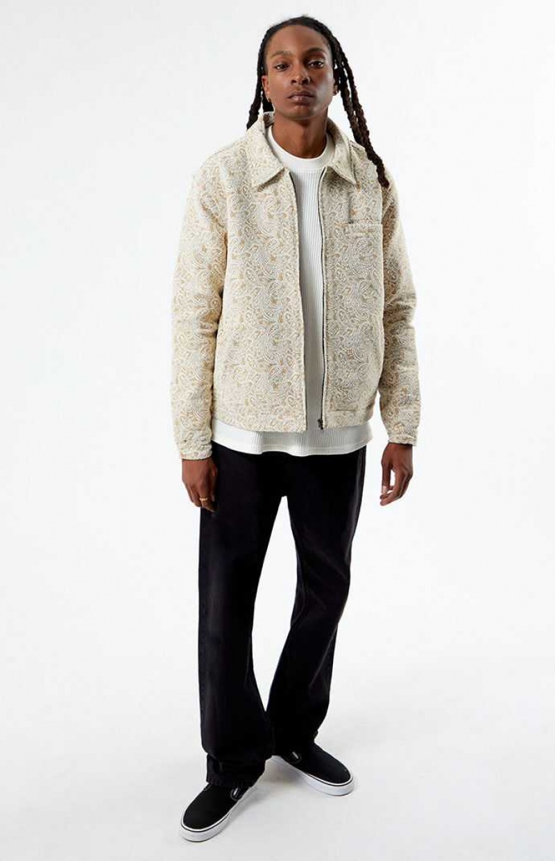 Chaquetas PacSun Luxe Jacquard Gas Hombre Creme | DCAFY2094