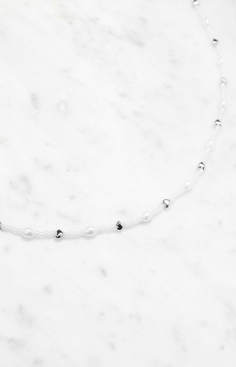 Cinturón PacSun Pearl Chain Mujer Plateadas | TYDNB3086