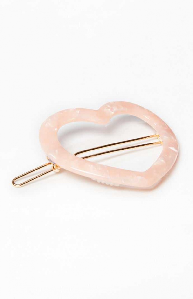 Clips PacSun Heart Barette Hair Clip Mujer Rosas | DPROF2369