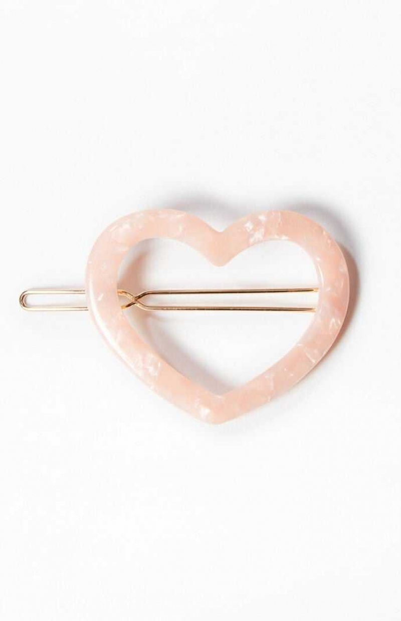 Clips PacSun Heart Barette Hair Clip Mujer Rosas | DPROF2369