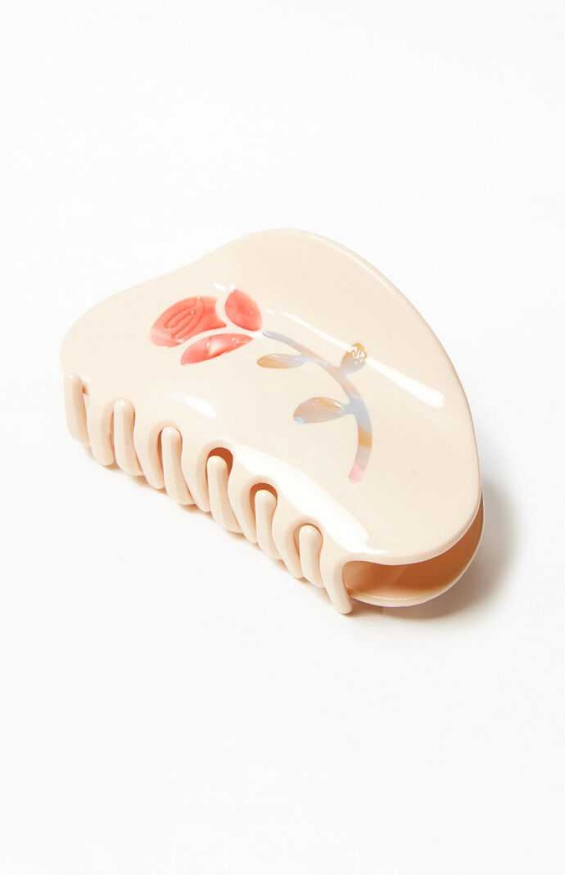 Clips PacSun Rose Hair Clip Mujer Creme | EBSDP6104