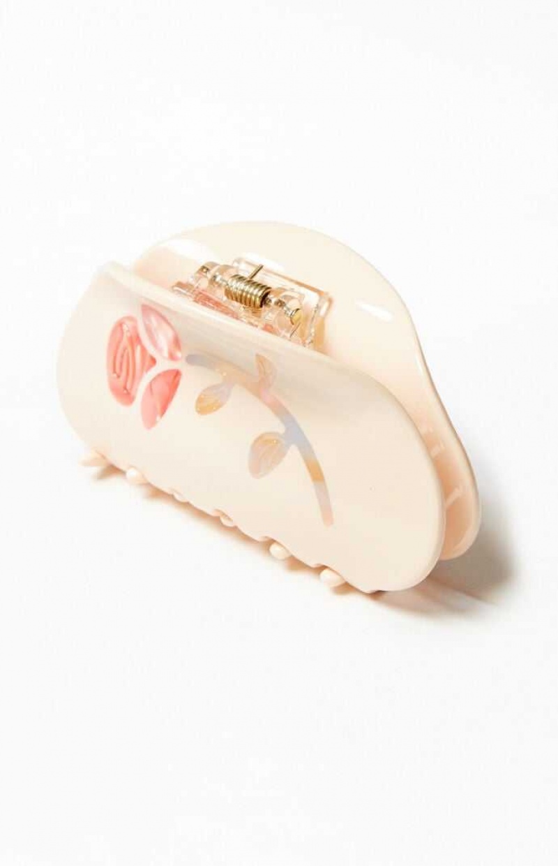 Clips PacSun Rose Hair Clip Mujer Creme | EBSDP6104