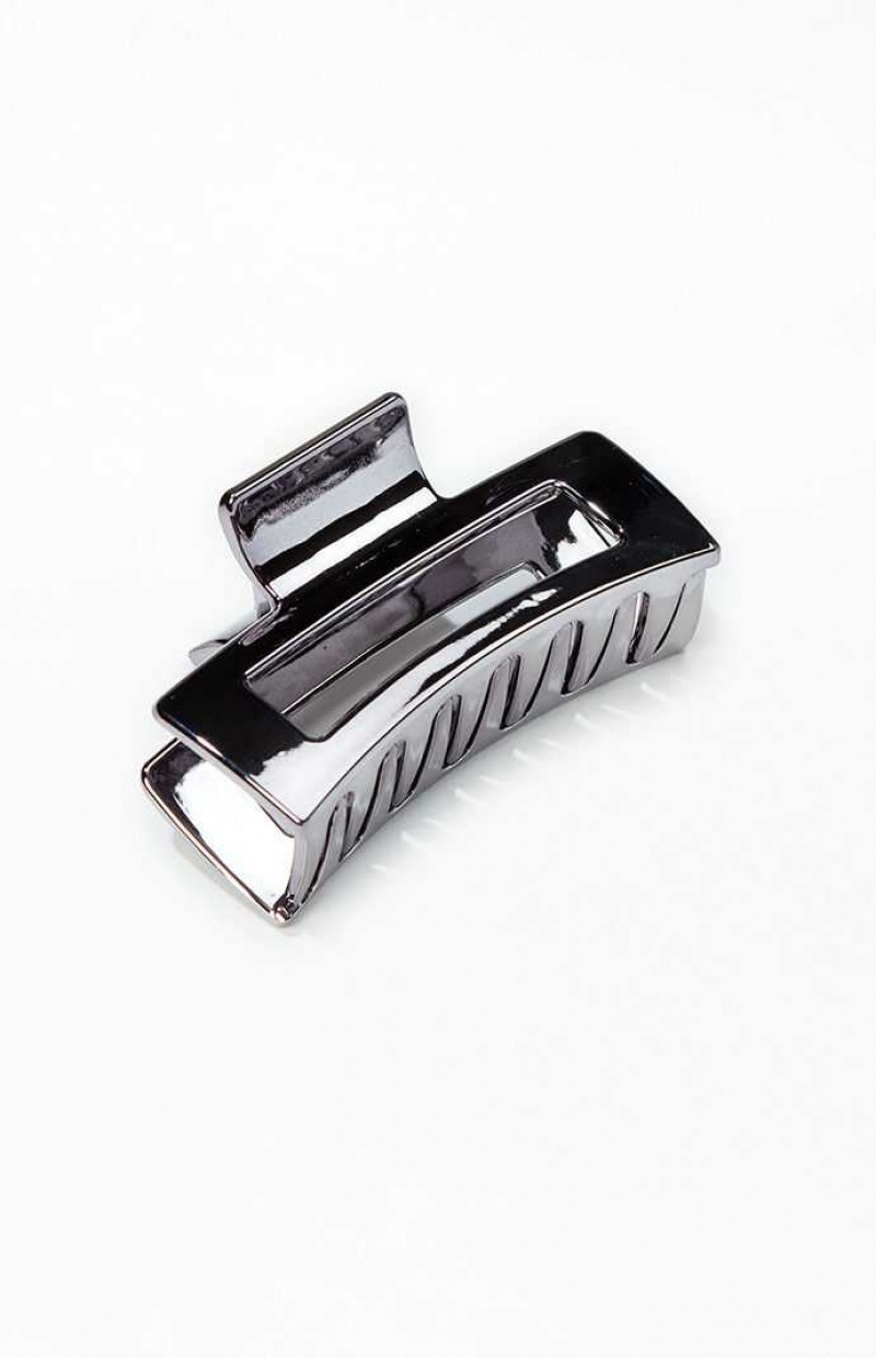 Clips PacSun Square Metal Claw Clip Mujer Plateadas | QXHKL9375