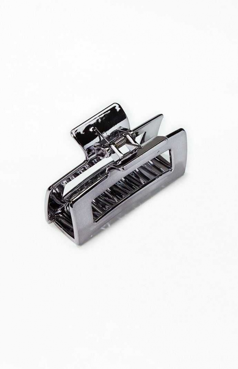 Clips PacSun Square Metal Claw Clip Mujer Plateadas | QXHKL9375