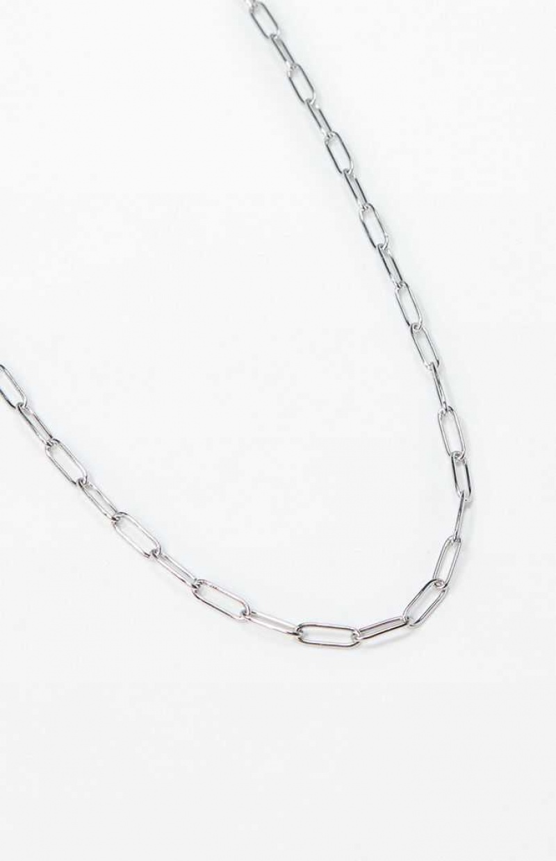 Collar PacSun Paperclip Chain Hombre Plateadas | OQGDH8315