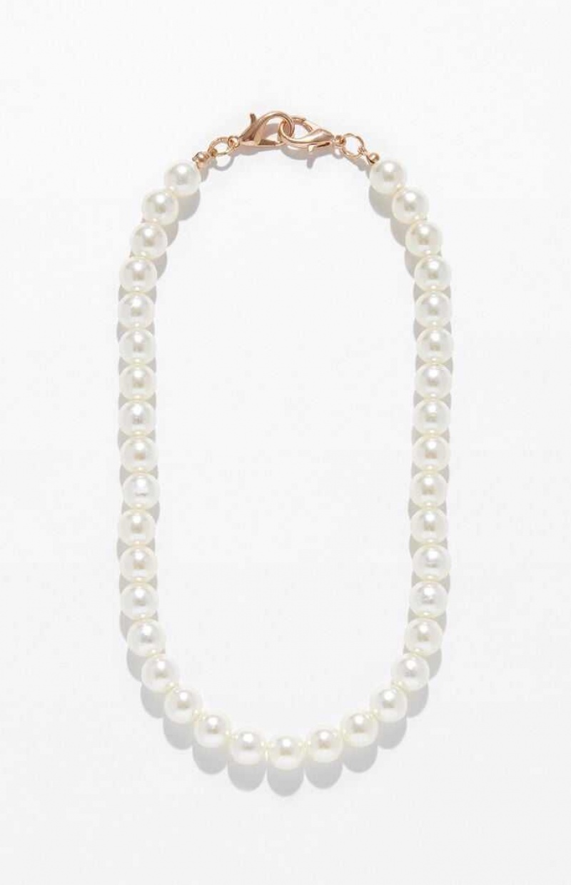 Collar PacSun Pearl Hombre Plateadas | KTBCE0283