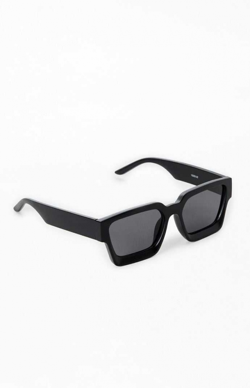 Gafas de Sol PacSun Black Square Frame Hombre Negras | KWRHE4758