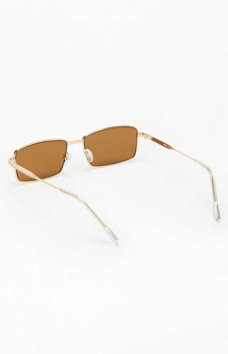 Gafas de Sol PacSun Brown Metal Square Mujer Marrones | LPKDG7340