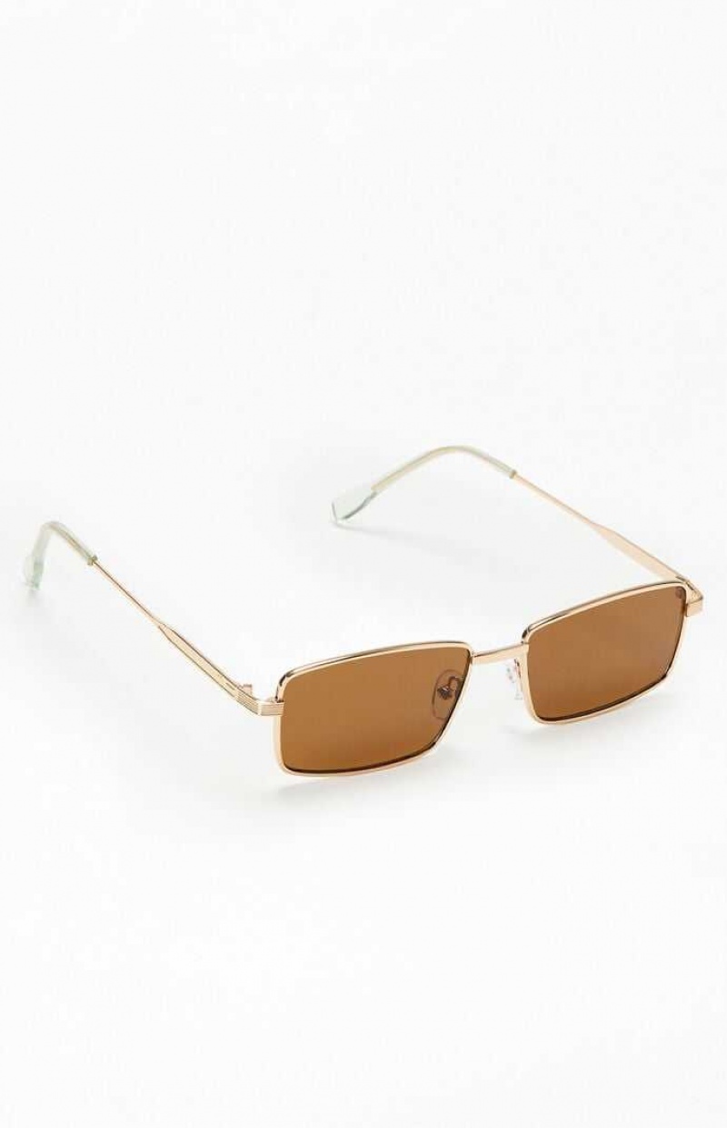 Gafas de Sol PacSun Brown Metal Square Mujer Marrones | LPKDG7340