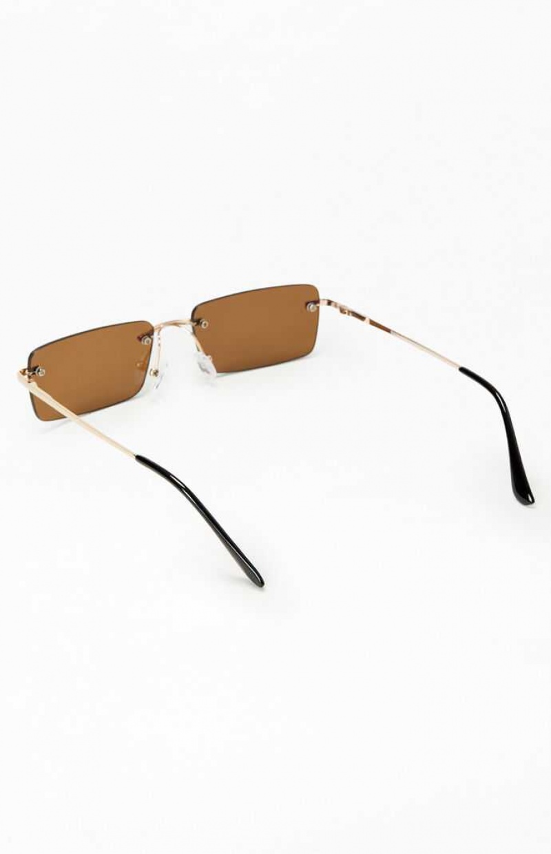 Gafas de Sol PacSun Brown Rimless Metal Mujer Marrones | UVEXL0236