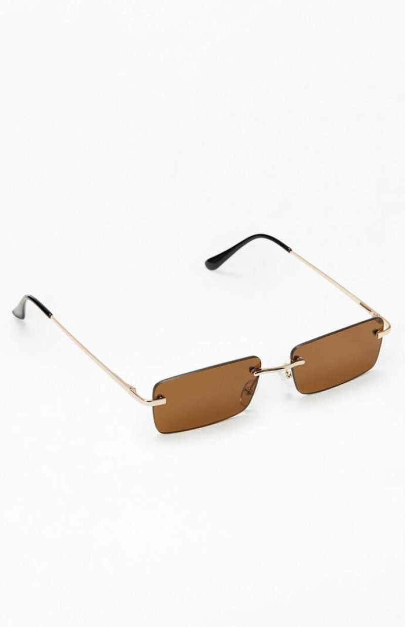 Gafas de Sol PacSun Brown Rimless Metal Mujer Marrones | UVEXL0236