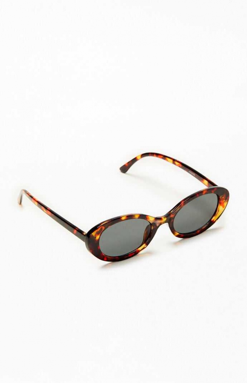 Gafas de Sol PacSun Cat Eye Frame Hombre Negras Rojas | DQTXH5937