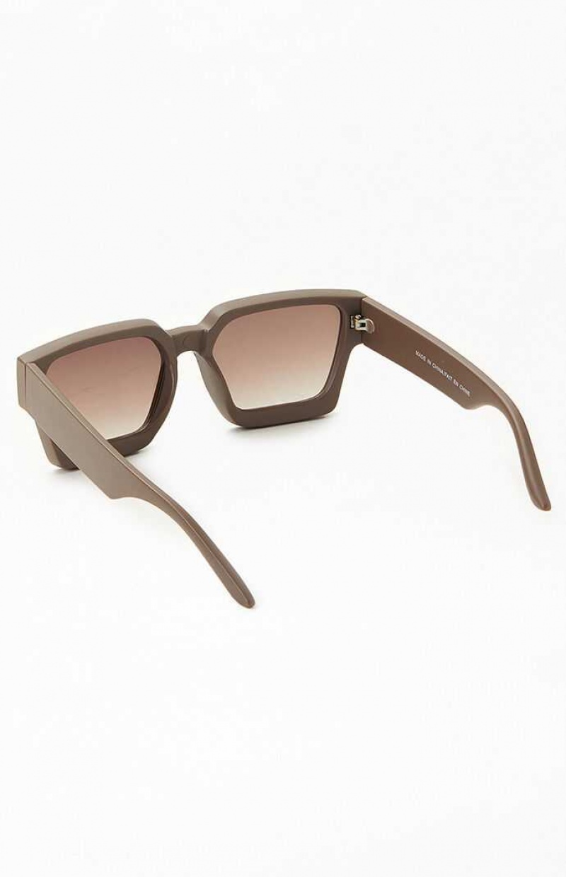 Gafas de Sol PacSun Charcoal Square Frame Hombre Gris | OJLNH7341