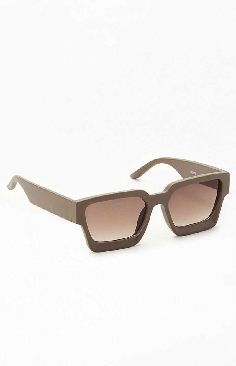 Gafas de Sol PacSun Charcoal Square Frame Hombre Gris | OJLNH7341