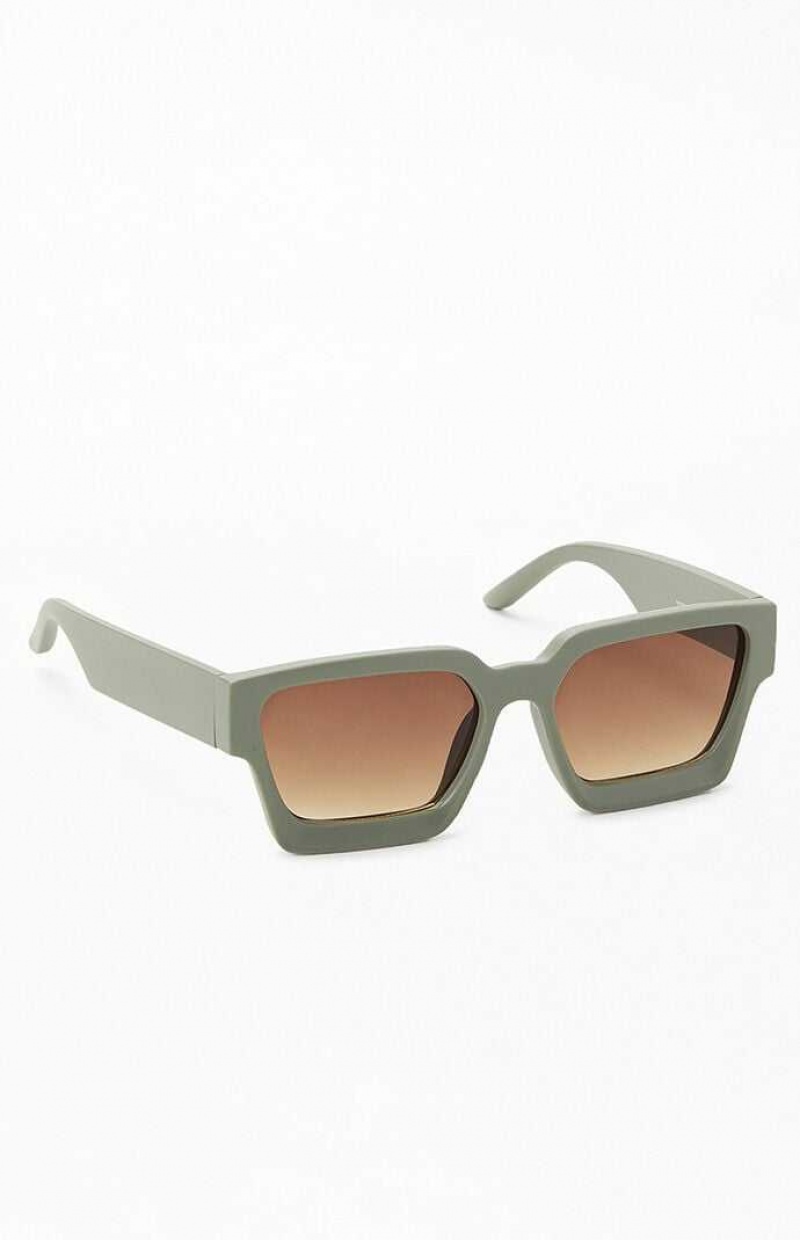 Gafas de Sol PacSun Green Square Frame Hombre Verde | DTABL2087