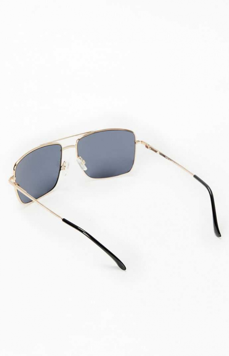 Gafas de Sol PacSun Metal Aviator Mujer Doradas Negras | REYZX8014