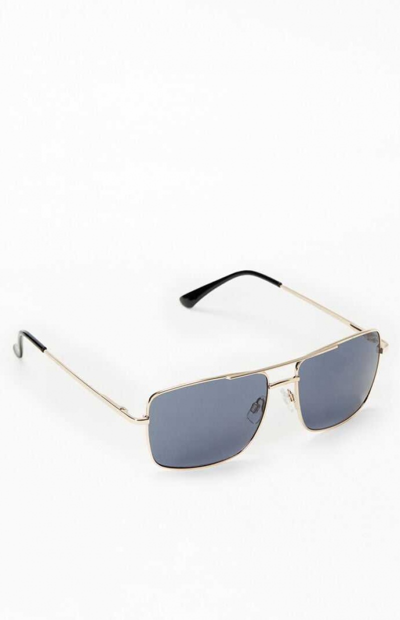 Gafas de Sol PacSun Metal Aviator Mujer Doradas Negras | REYZX8014