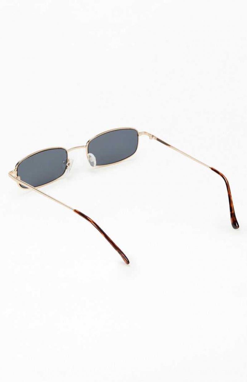 Gafas de Sol PacSun Metal Square Mujer Doradas Negras | IWNAL5481