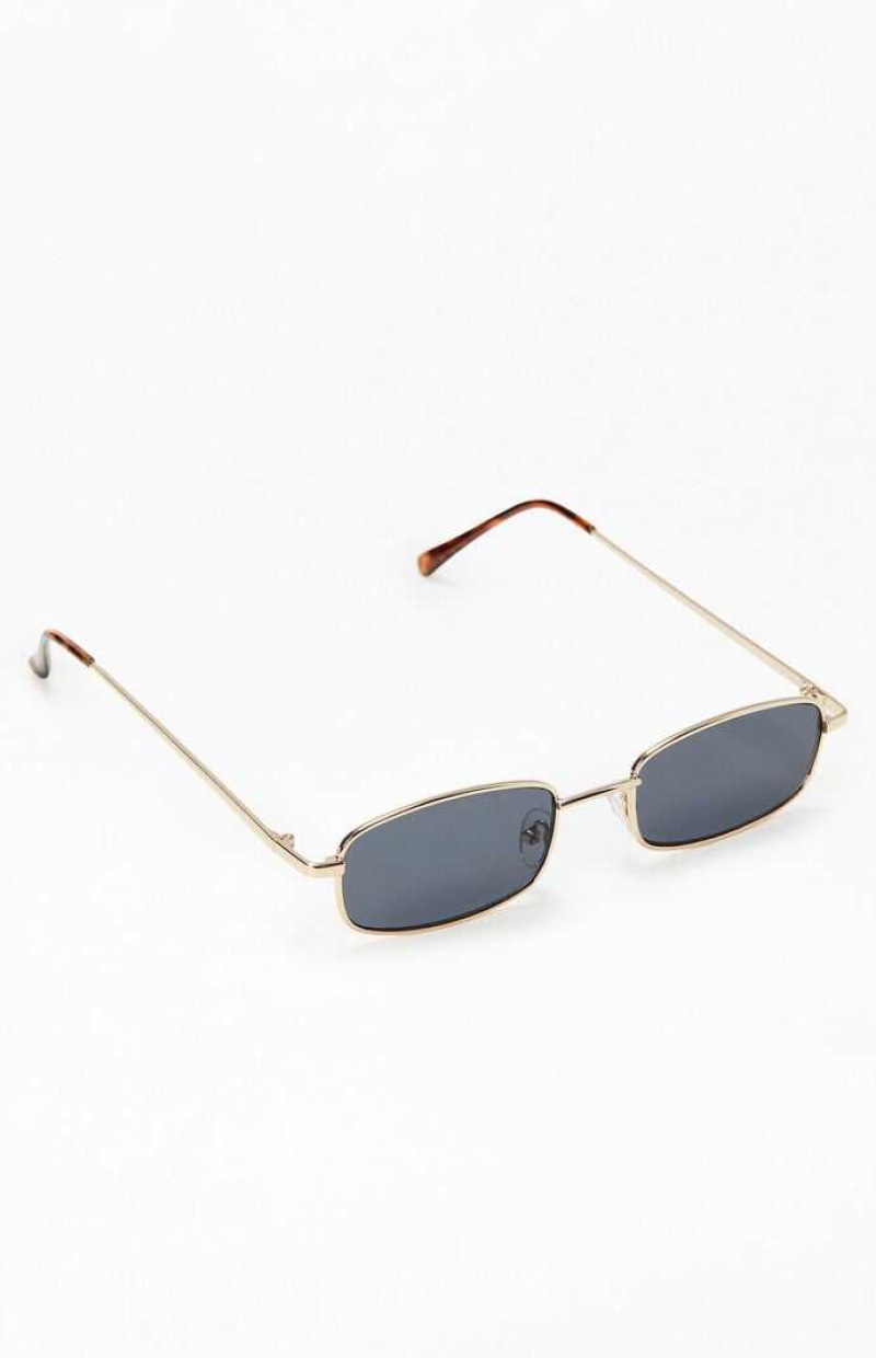 Gafas de Sol PacSun Metal Square Mujer Doradas Negras | IWNAL5481