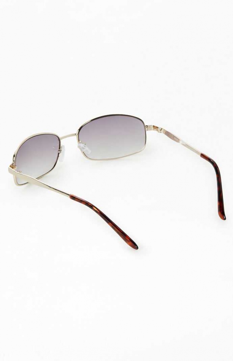 Gafas de Sol PacSun Metal Square Mujer Doradas Negras | BHEYM5814