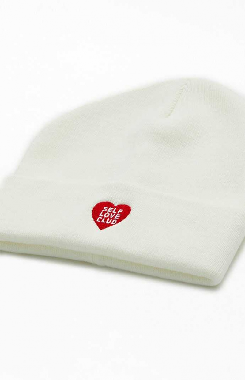 Gorro PacSun Heart Mujer Creme | KPDXL2190