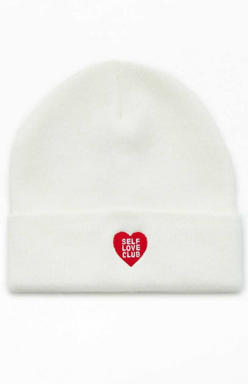 Gorro PacSun Heart Mujer Creme | KPDXL2190