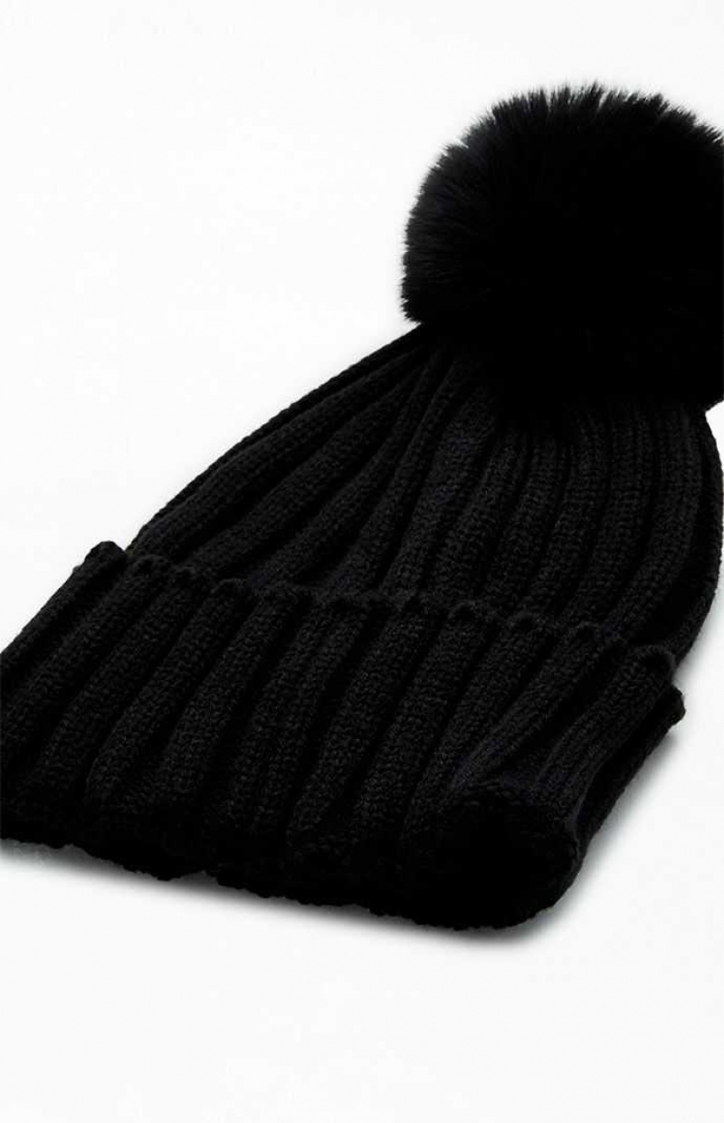 Gorro PacSun Pom Pom Mujer Negras | ZIOQK7492