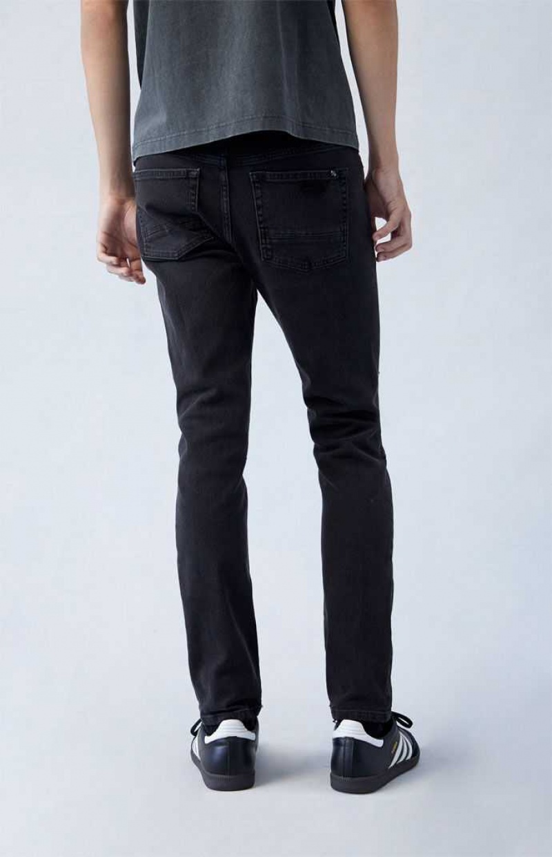 Jeans PacSun Comodidad Stretch Black Flaco Hombre Negras | IAHZU1320