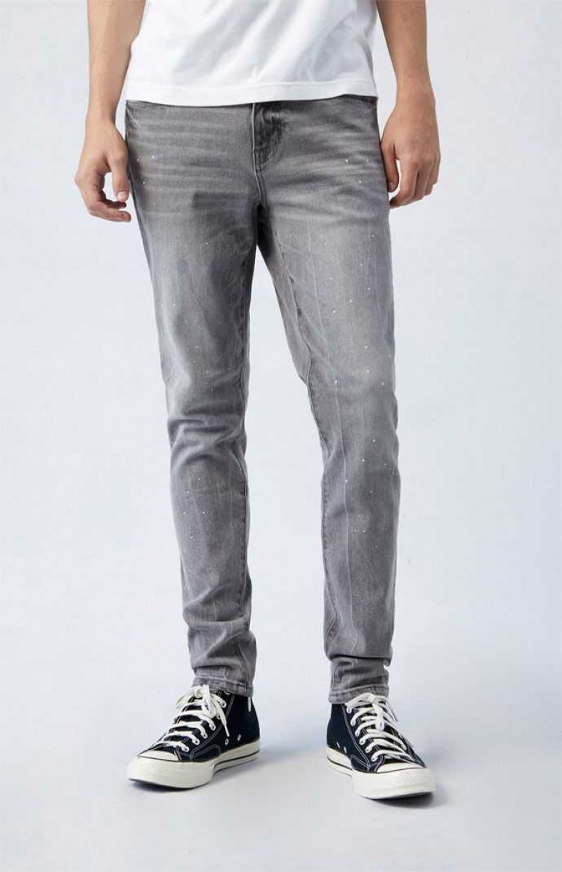 Jeans PacSun Comodidad Stretch Gray Stacked Flaco Hombre Gris | JICAV1054