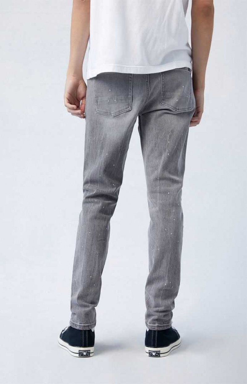 Jeans PacSun Comodidad Stretch Gray Stacked Flaco Hombre Gris | JICAV1054